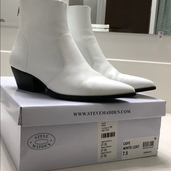 steve madden cafe bootie white